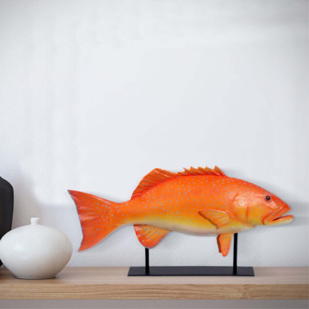 Coratl Trout on Metal stand - 220045 Natural - Home Decor life-size replica