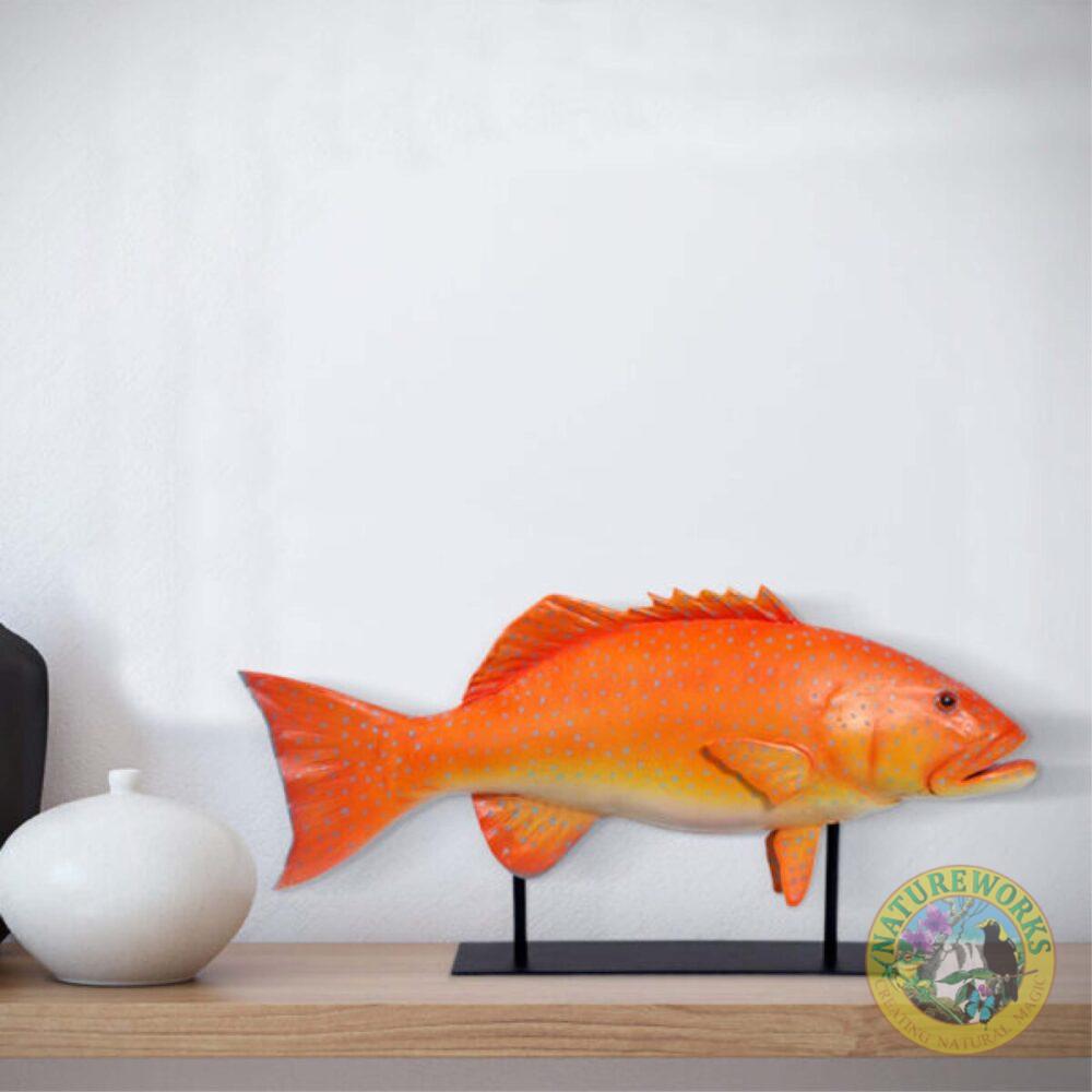 Coratl Trout on Metal stand - 220045 Natural - Home Decor life-size replica
