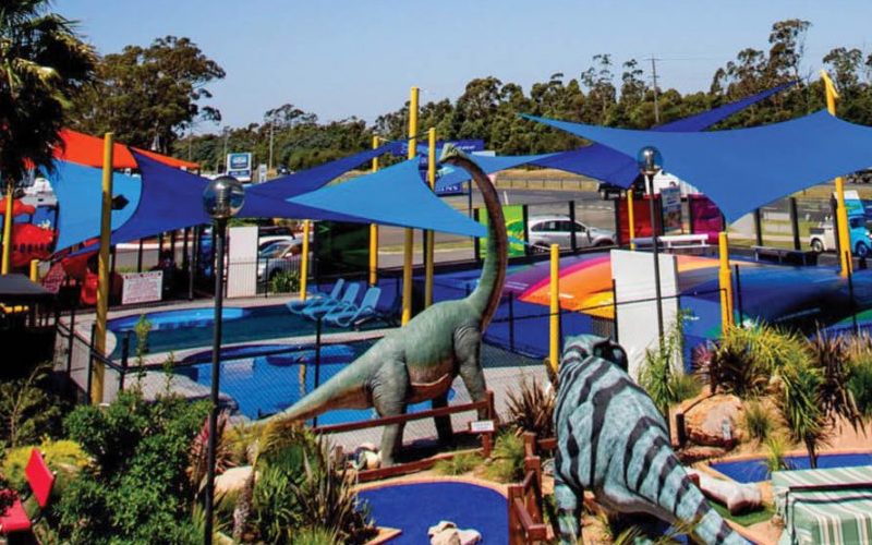 Natureworks Australia Prehistoric mini-golf at Parkys Play Big 4 Caravan Park Traralgon