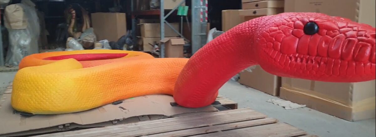 Natureworks Australia Python with rainbow colours - dreamtime serpent sculpture