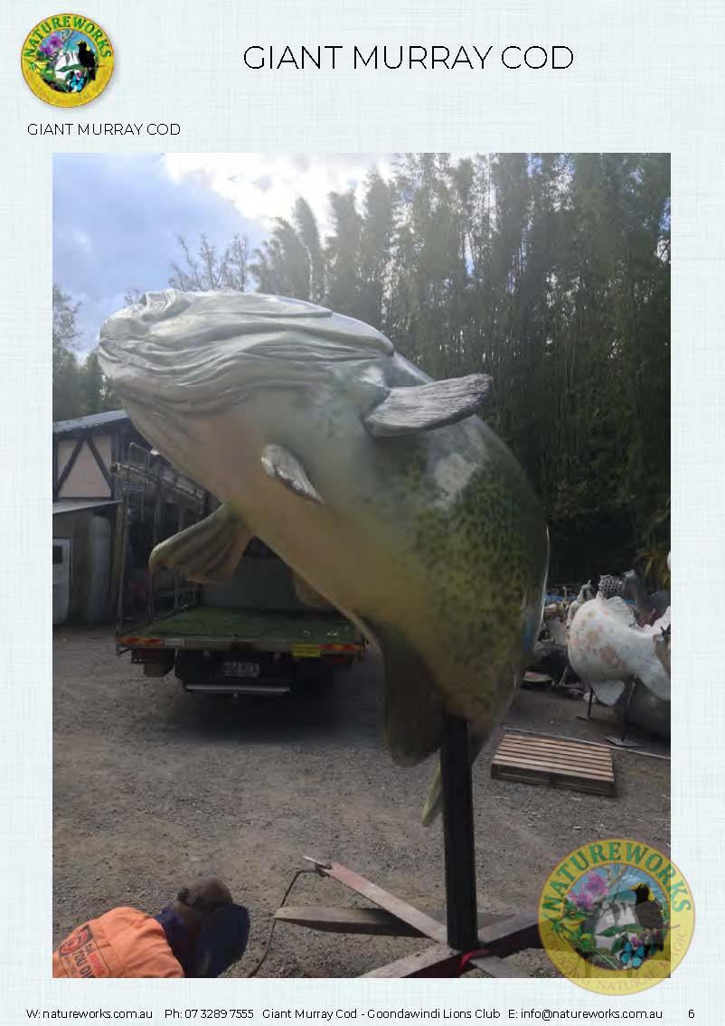 Natureworks Australia Giant Murray Cod on post - Image 3