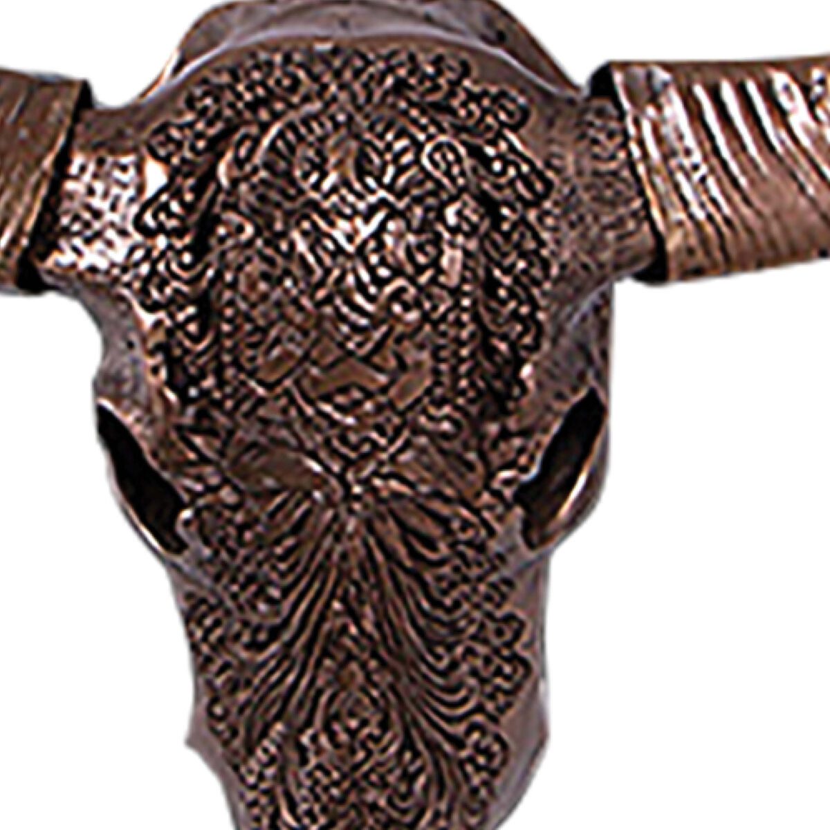 Natureworks Australia Bull Skull Ganesh -Wall Decor - 150053BZ Bronze finish - L 79cm x W30cm x H 70cm - 4kg - detailed pattern with size of sculpture
