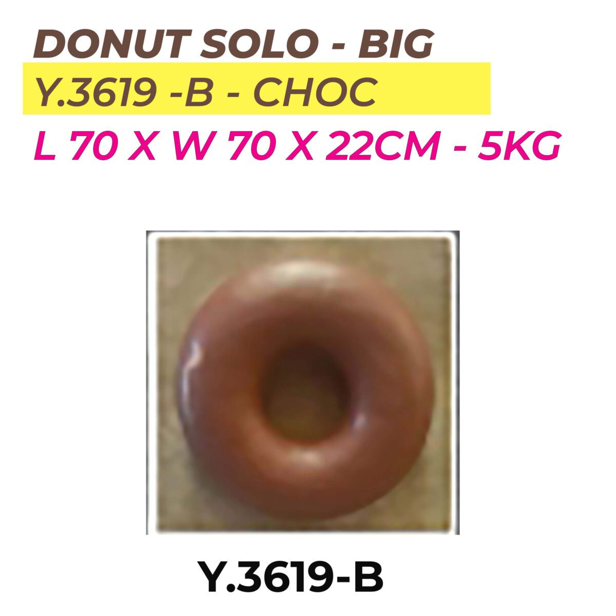 Natureworks Australia Donut - Solo - Big 70cm diameter -food prop- chocolate icing - 3619-B - big donut prop with chocolate icing- full 3d sculpture-