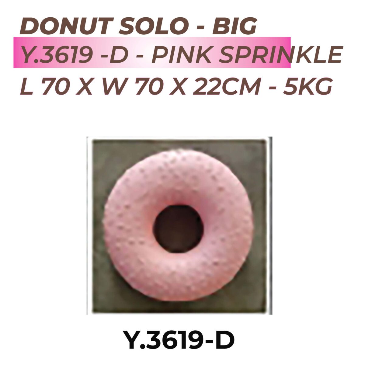 Natureworks Australia Donut - Solo - large 70cm diameter -food prop- strawberry icing scattered with pink sprinkles Y.3619-D