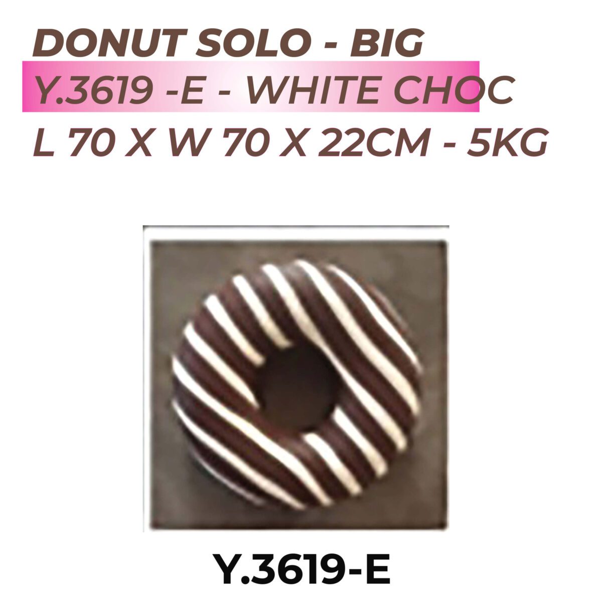Natureworks Australia Donut - Solo - large 70cm diameter -food prop- chocolate icing drizzled with white chocolate - Y.3619-E