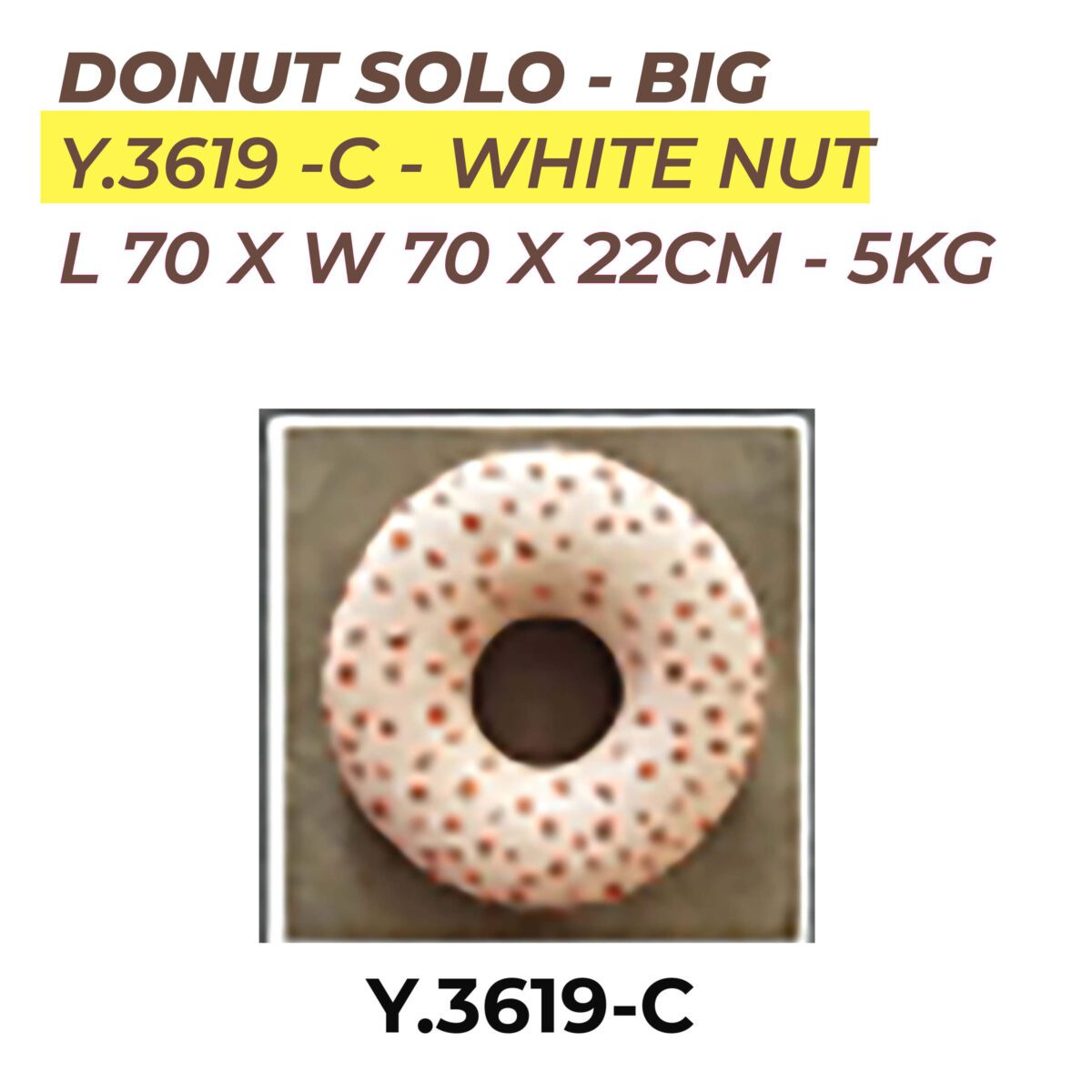 Natureworks Australia Donut - Solo - large 70cm diameter -food prop- White Nut- white chocolante icing covered witn a generous sprinklel of nuts- Y.3619-C