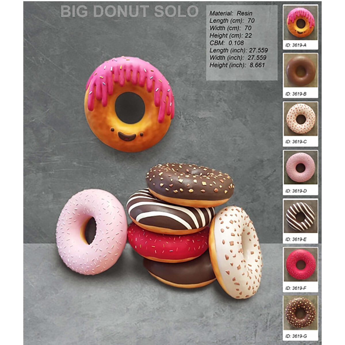 Natureworks Australia Donut collection of flavours - Solo 70cm size donut props - Y.3619E