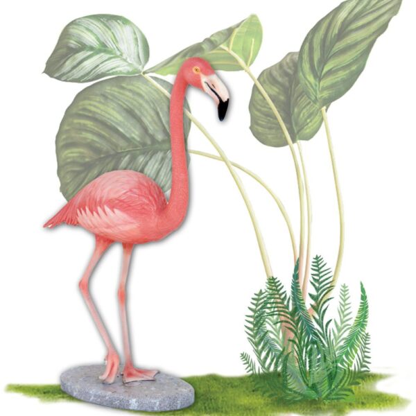 Flamingo STanding - on Base with Leg Bent - Y.2610 Statue