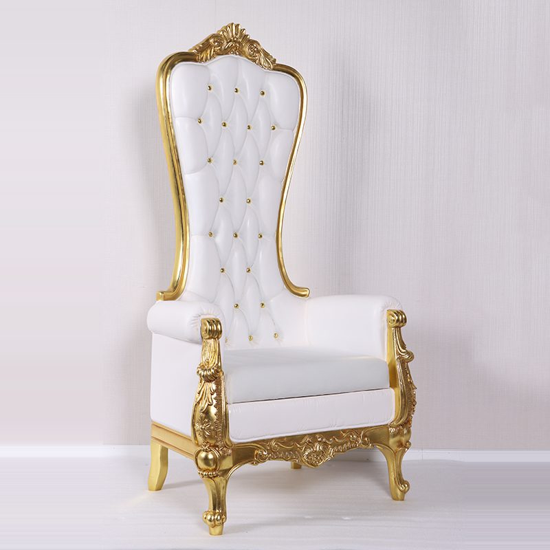 Natureworks Australia Christmas Throne - White & Gold Leaf finish - 180cm high - showing angle view Very Elegant