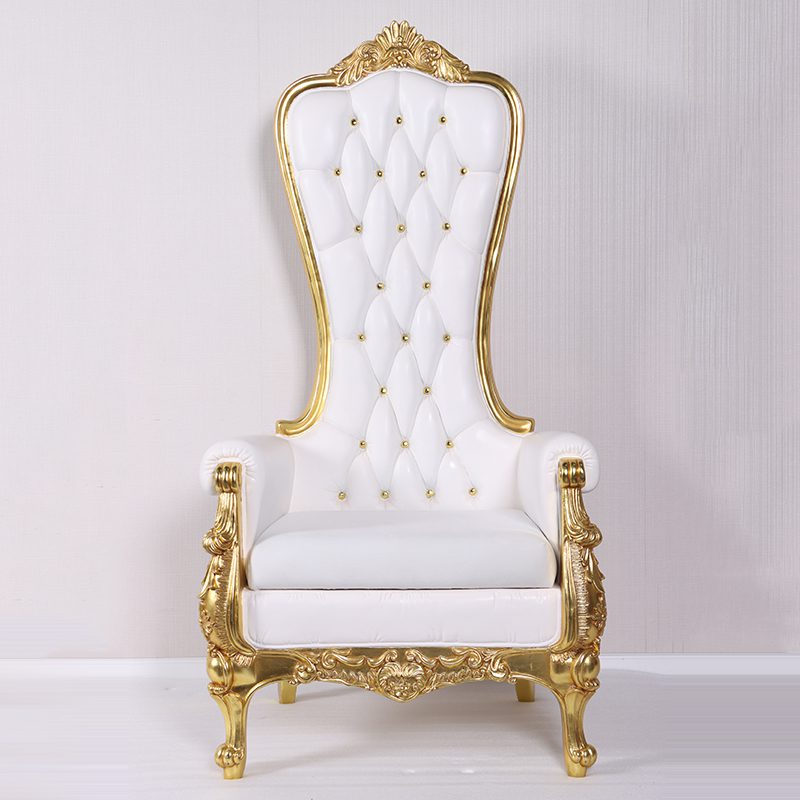 Natureworks Australia Christmas Throne - White & Gold Leaf finish - 180cm high - showing front view Very Elegant