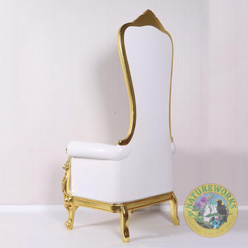 Natureworks Australia Christmas Throne - White & Gold Leaf finish - 180cm high - showing Rer view -Very Elegant design