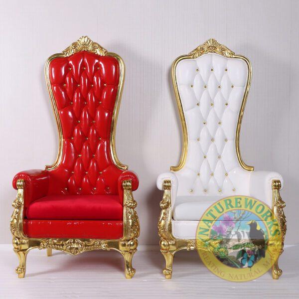 Natureworks Australia Christmas Throne - Red & Gold Leaf finish - 180cm high - showing and and white versions together -220008RED