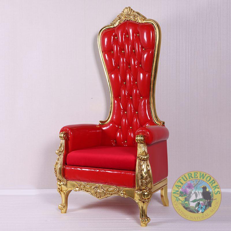 Natureworks Australia Christmas Throne - Red & Gold Leaf finish - 220008RED 180cm high - showing angle view