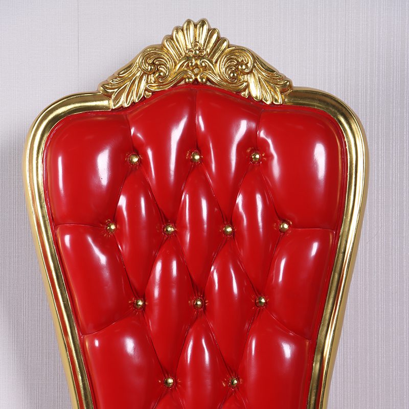 Natureworks Australia Christmas Throne - Red & Gold Leaf finish - 220008RED 180cm high - showing close up of rear cushion seat and elegant gold leaf detail