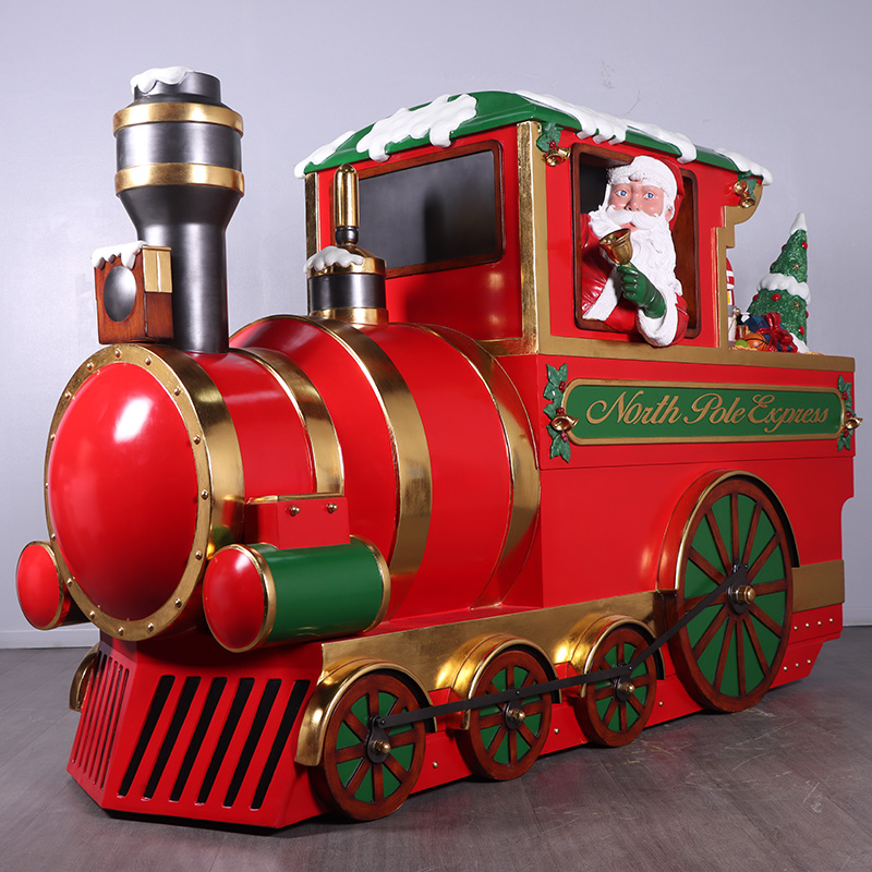 Natureworks Australia Christmas Train - "North Pole Express - 230090 - Shown at an angle with Santa leaning out of window.- V3