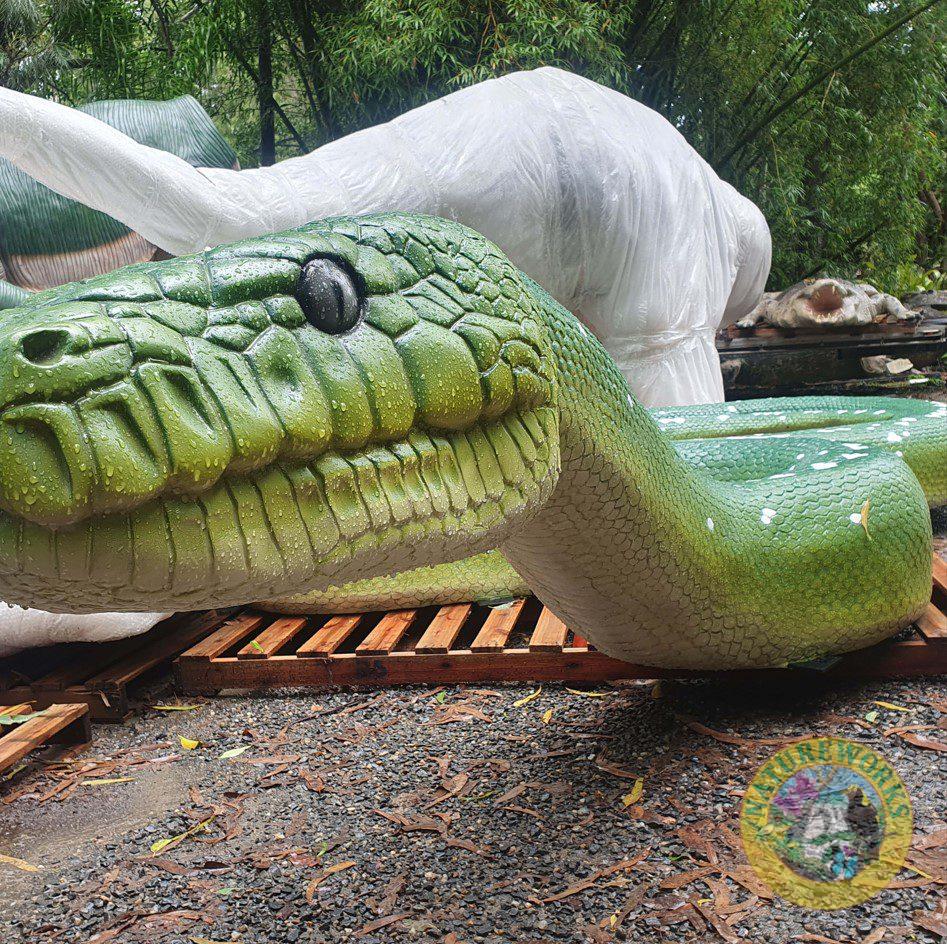 Natureworks Australia Green Ptython Snake Sculpture - Giant 5m long - angle view 190157GP-3