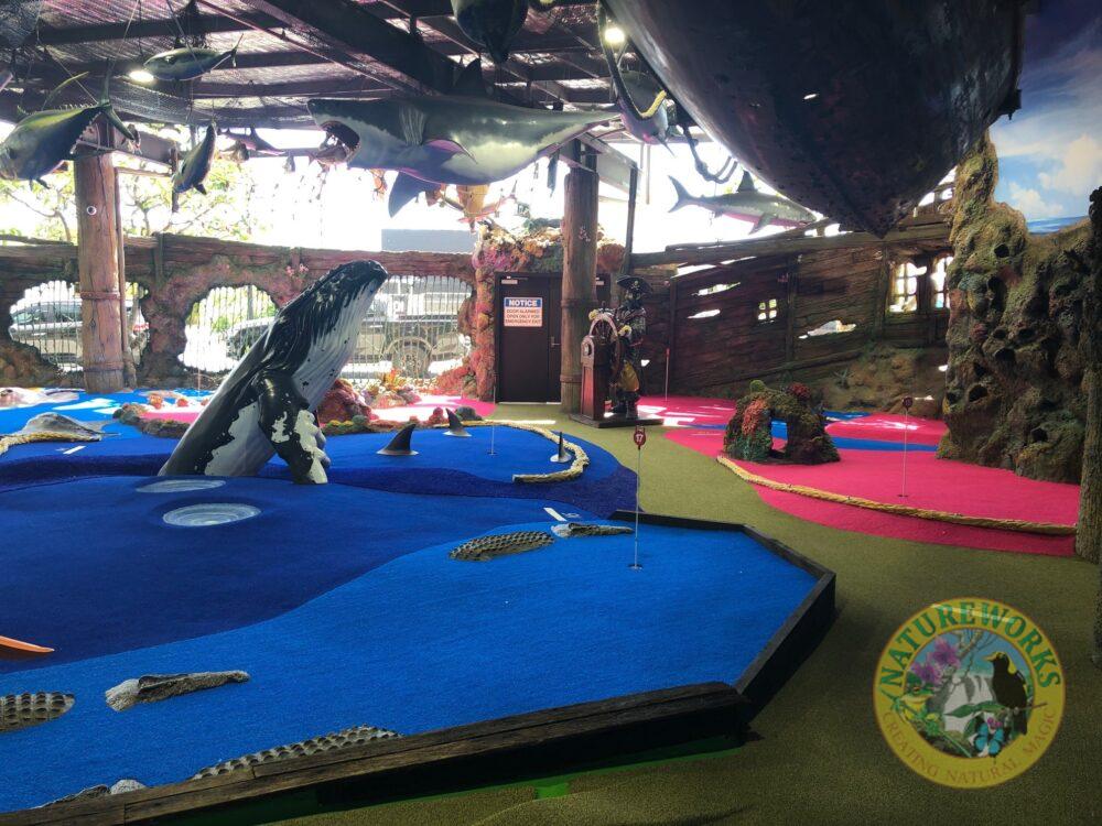 Natureworks Australia Humpback whale displayed in a mini-golf