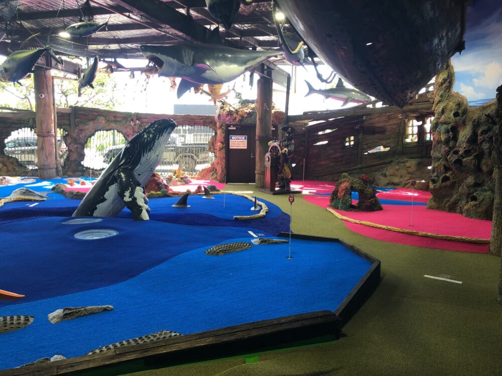 Natureworks Australia Humpback whale displayed in a mini-golf
