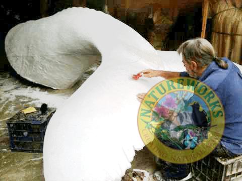 Natureworks Australia Keith in workhsop sculpting whale tail