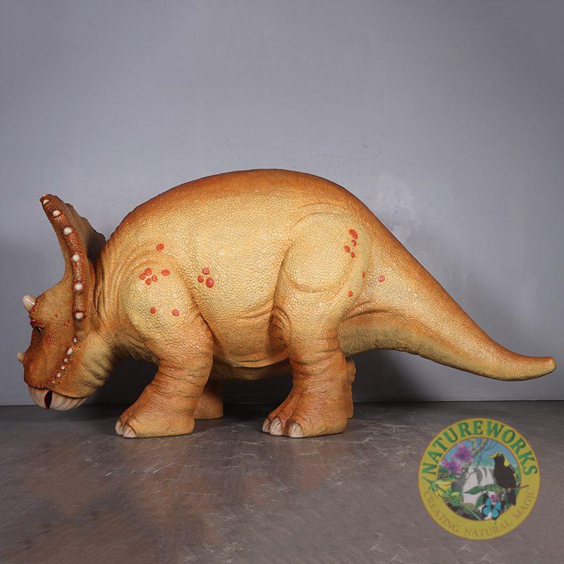 Natureworks Australia Triceratops Baby Dinosaur - Standing pose - 230138 - L 371 x W 137 x H 183cm - 196kg - side view looking left