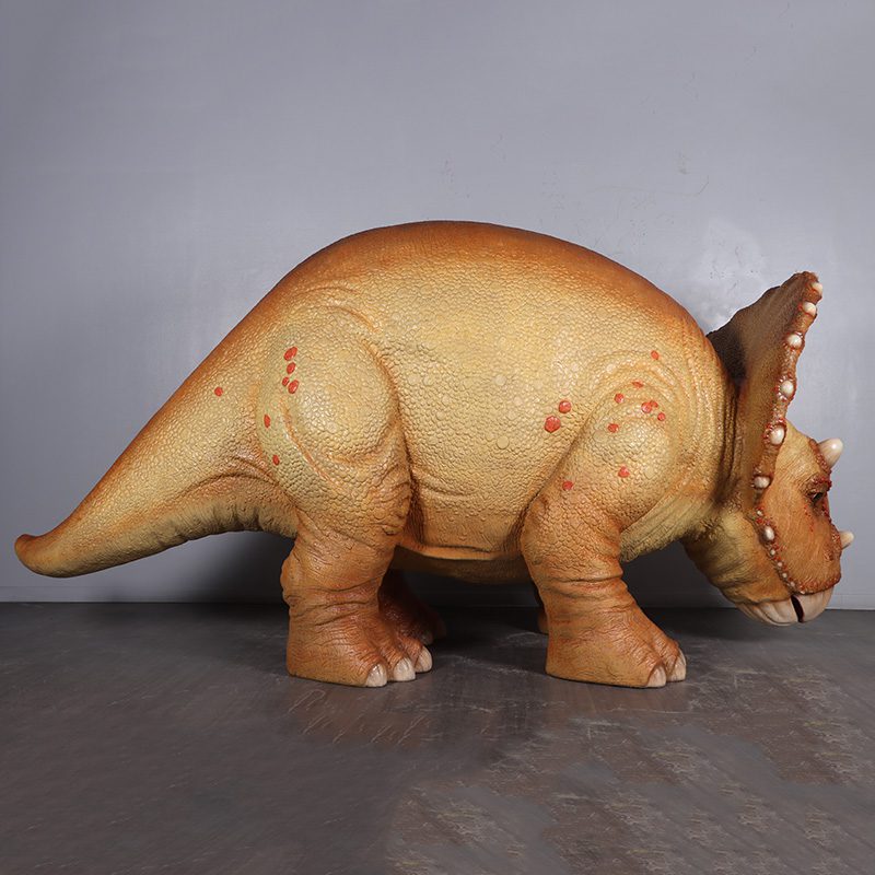 Natureworks Australia Triceratops Baby Dinosaur - Standing pose - 230138 - L 371 x W 137 x H 183cm - 196kg - side view looking right