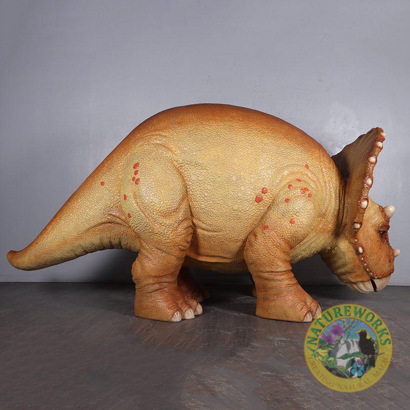 Natureworks Australia Triceratops Baby Dinosaur - Standing pose - 230138 - L 371 x W 137 x H 183cm - 196kg - side view looking right
