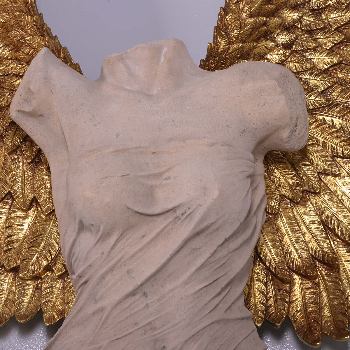 Natureworks Australia Azaz Angel - large wall decor- Shown hanging on wall - showng full size - L 203cm x W 30cm x H 140cm - 25kg- showing close up of detail