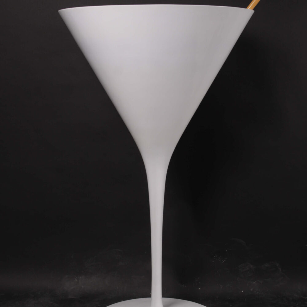 cocktail glass - 5ft - glossy white - window display visual merchanising prop - 170234- full glass view