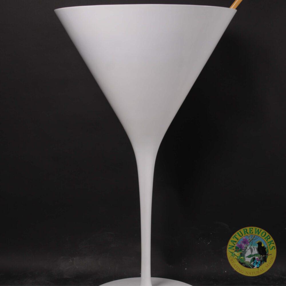 Natureworks Australia cocktail glass - 5ft - glossy white - window display visual merchanising prop - 170234- full glass view