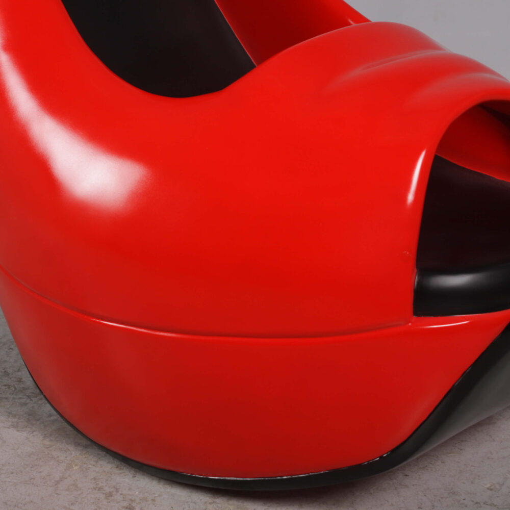 Stilleto Shoe - 5ft - Bright Red - Visual merchandising prop or window display - showing close up view- 170231