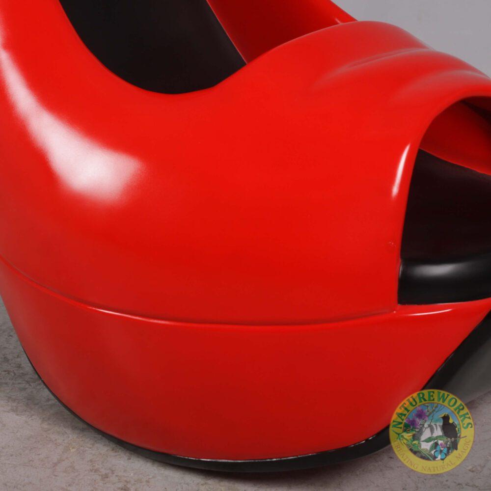 Natureworks Australia Stilleto Shoe - 5ft - Bright Red - Visual merchandising prop or window display - showing close up view- 170231