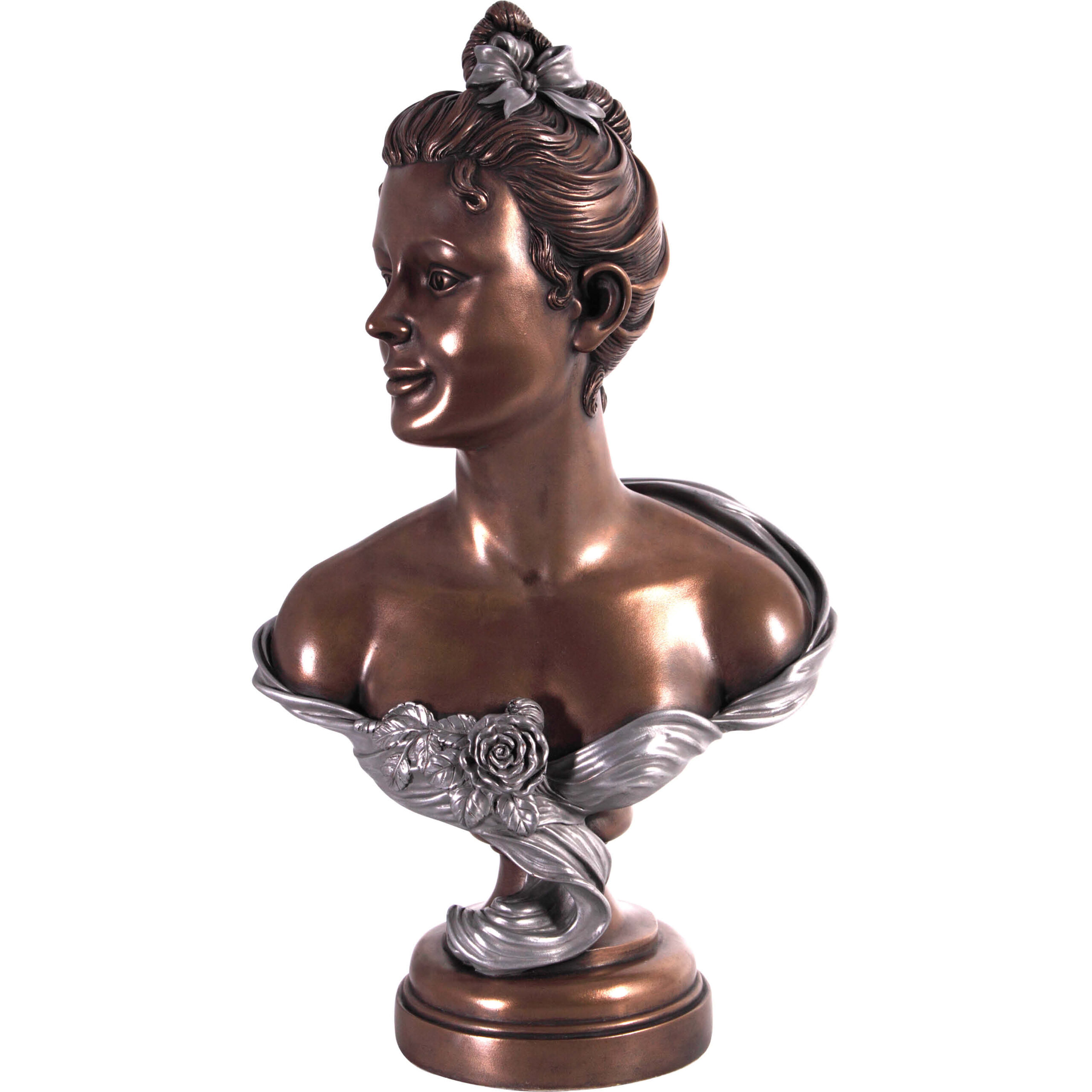 Natureworks Australia French rose bust - front angle view - Bronze aluminium finish - 080170