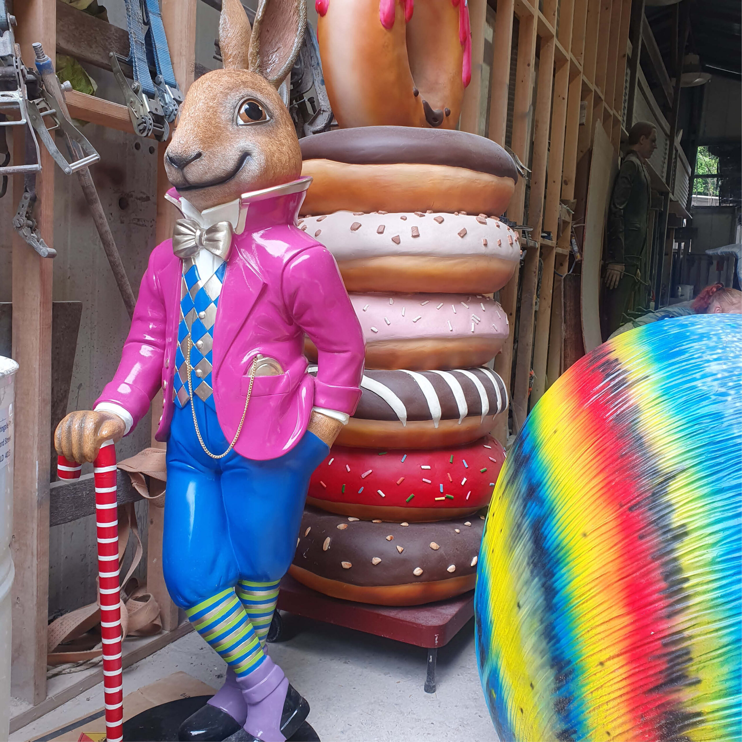 Natureworks Australia Jack the Rabbit - standing - 170150 in workshop- front angle view