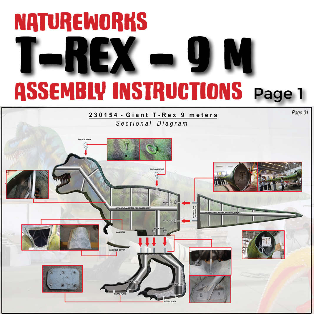 Natureworks Australia Giant T-Rex 9m long - assembly instructions Page 1