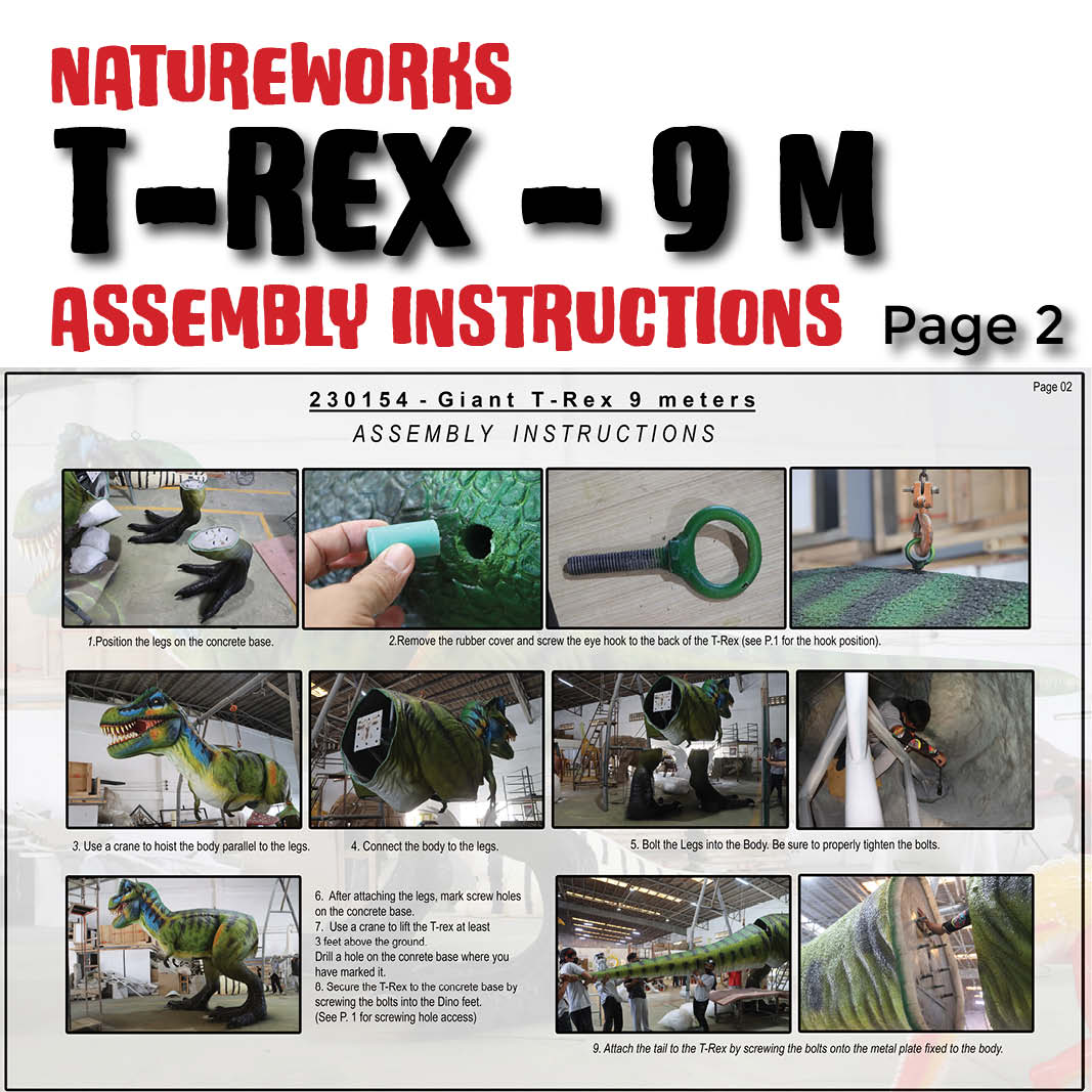 Natureworks Australia Giant T-Rex 9m long - assembly instructions Page 2