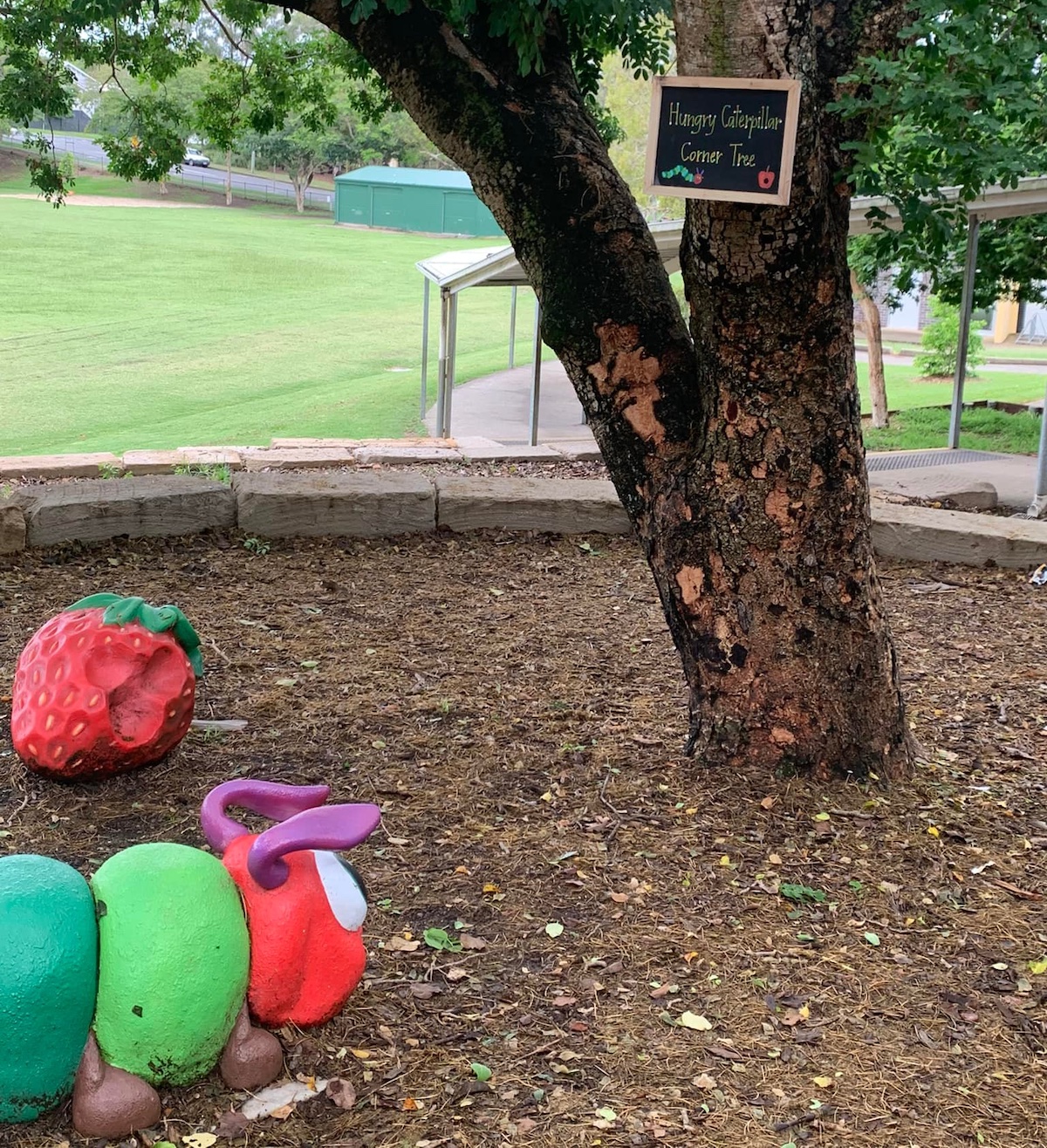 Natureworks Australia Caterpillar play sculpture and tree