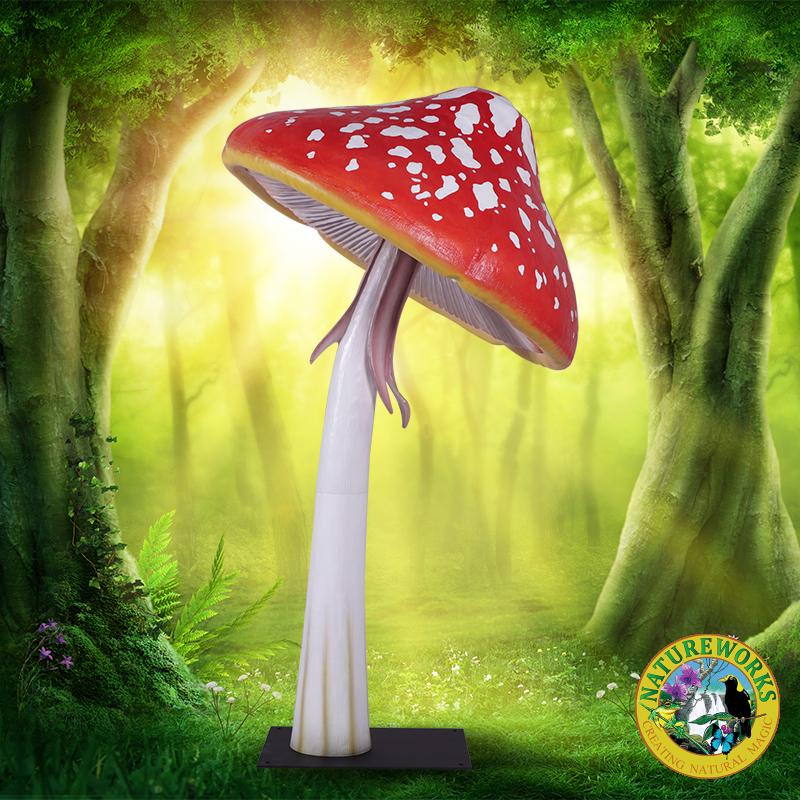 Mushroom parasol - 200cm high - SKU 190095, shown with fantasy background