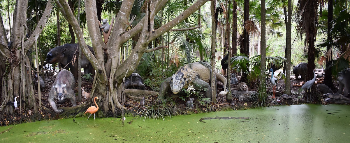 Natureworks Australia Swamp with a variety of megafauna animal sculptures