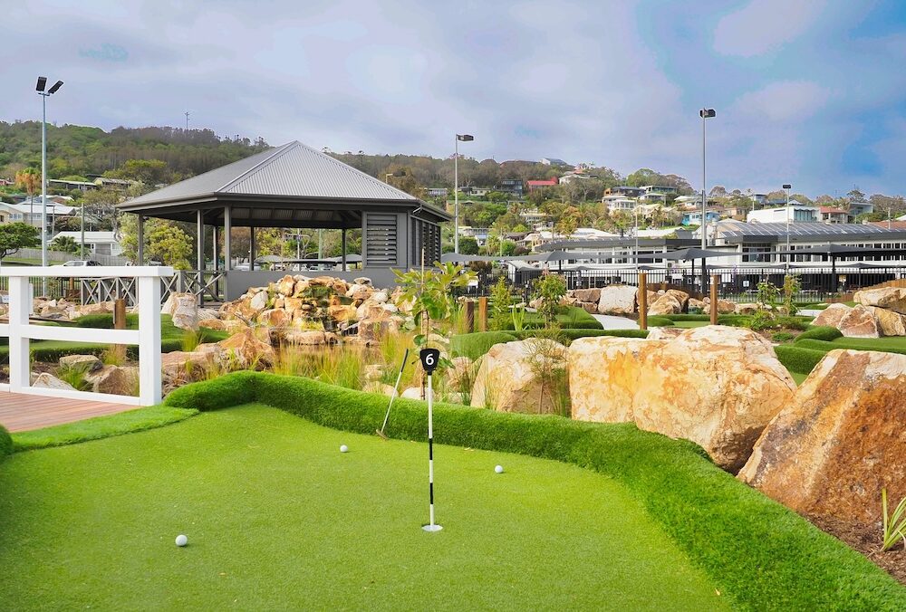 Luscious green 'grass' at the natural mini golf course, Crescent Head Country Club NSW