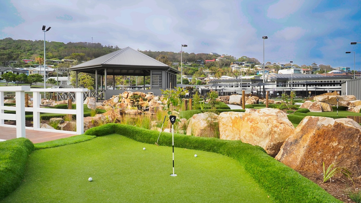 Natureworks Australia Luscious green 'grass' at the natural mini golf course, Crescent Head Country Club NSW