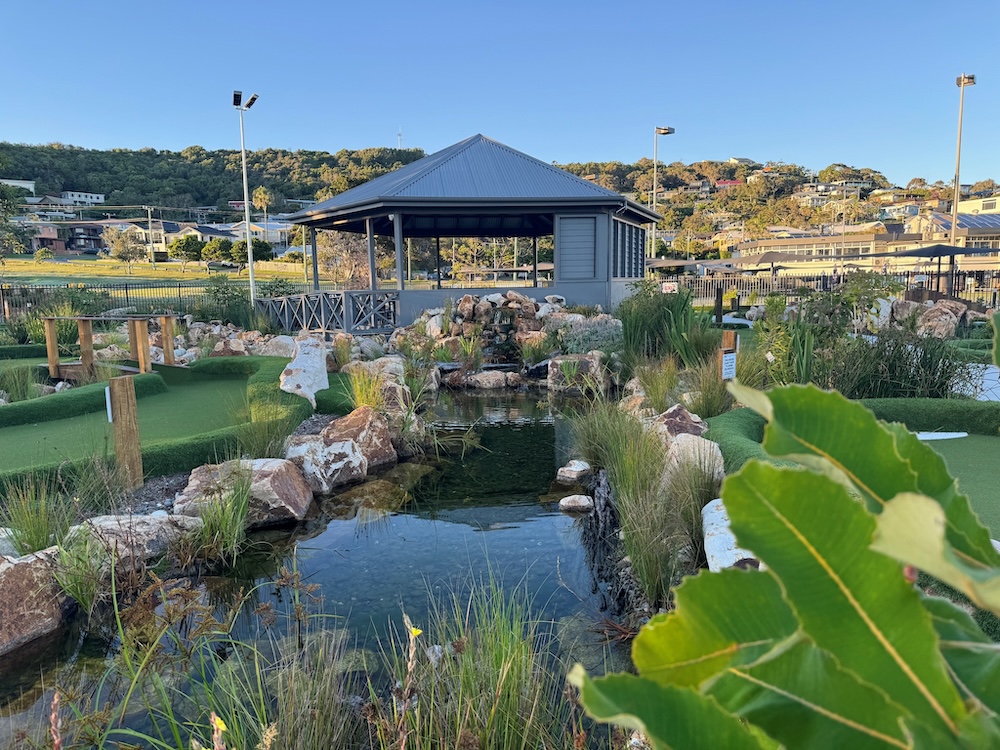 Natureworks Australia Central pagoda at the 18 hole natural mini golf course