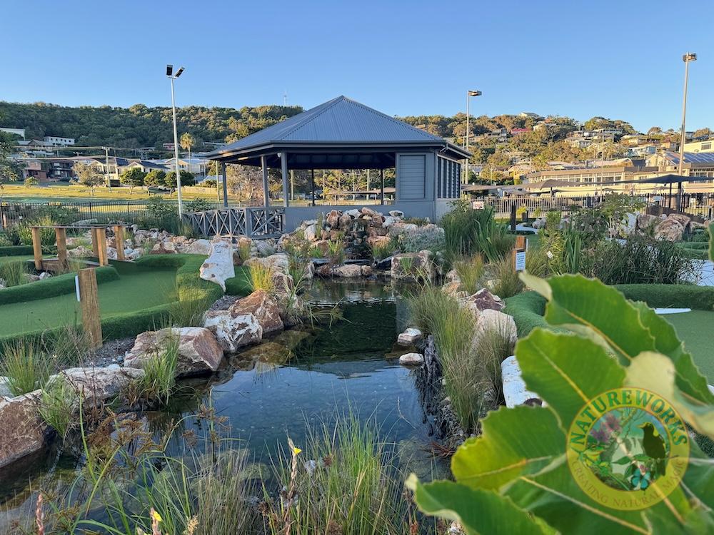 Natureworks Australia Central pagoda at the 18 hole natural mini golf course