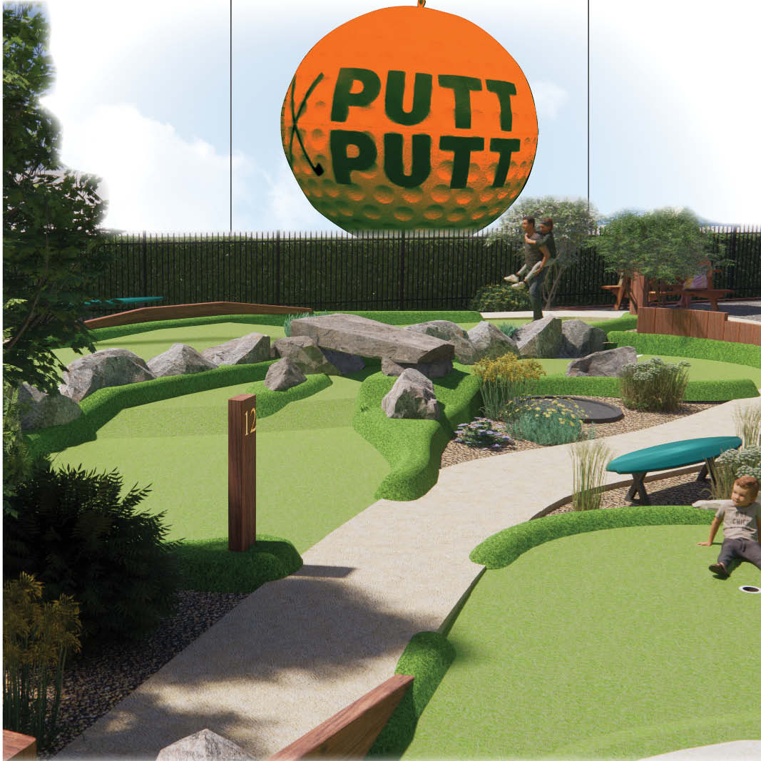 Natureworks Australia Natureworks Golf Ball - 1m diameter NW 2024Golfball - shown in as mini-golf signage