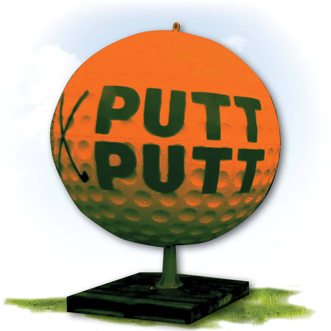 Natureworks Australia Natureworks Golf Ball - 1m diameter NW 2024Golfball - shown with graphics and painted