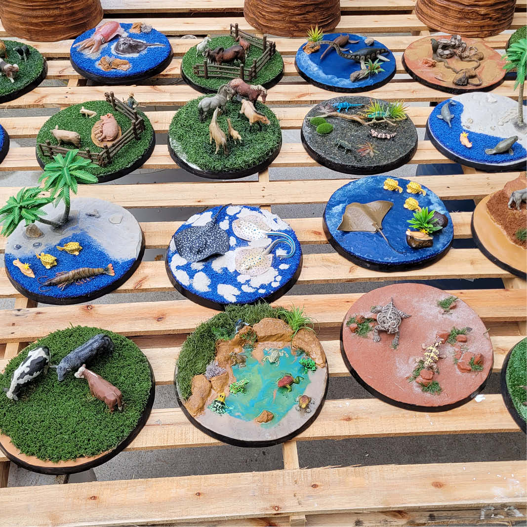 Natureworks Australia Natureworks Cloches - playground themed diorama-showing collection on bases