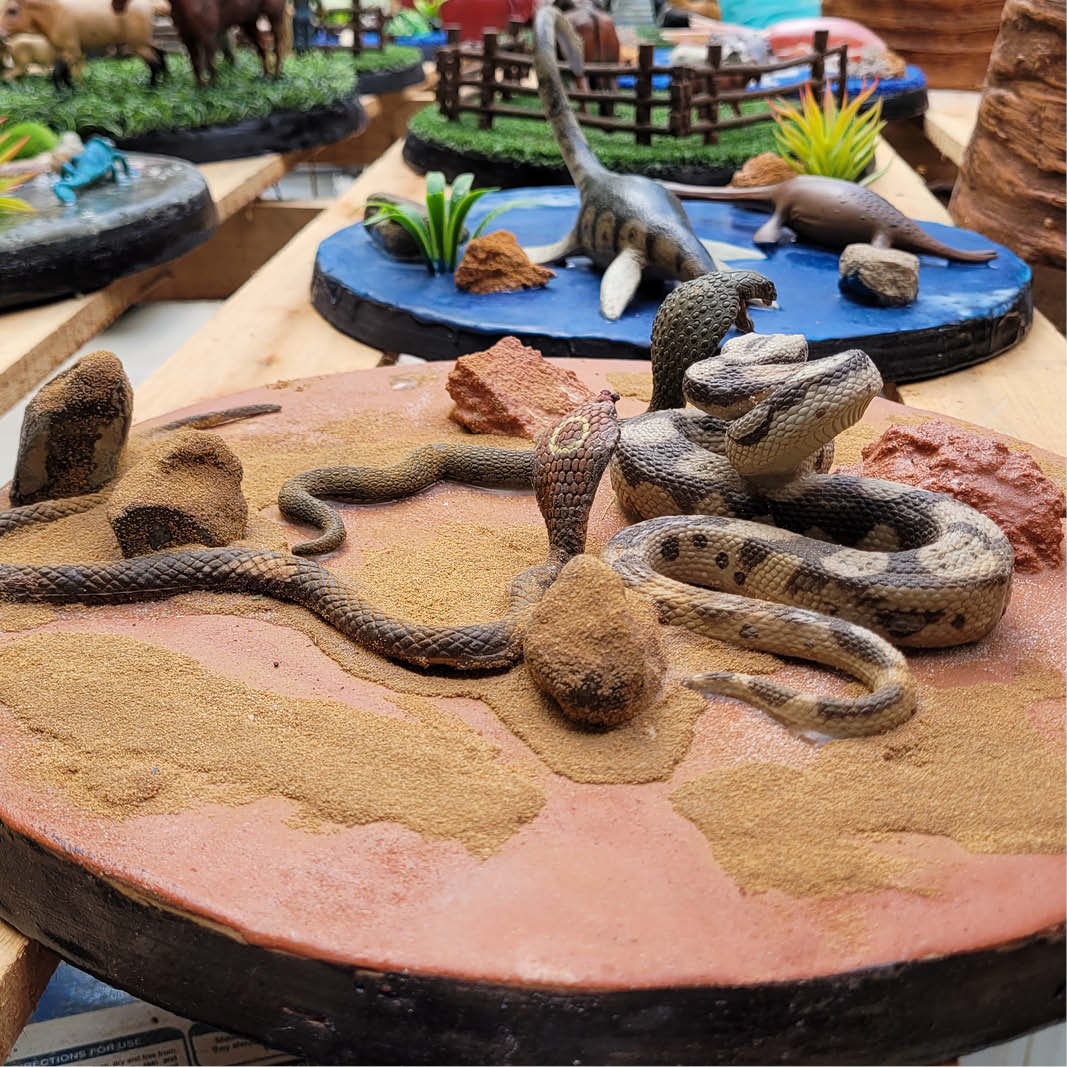 Natureworks Australia Natureworks Cloches - playground themed diorama-with Snakes on a sand base