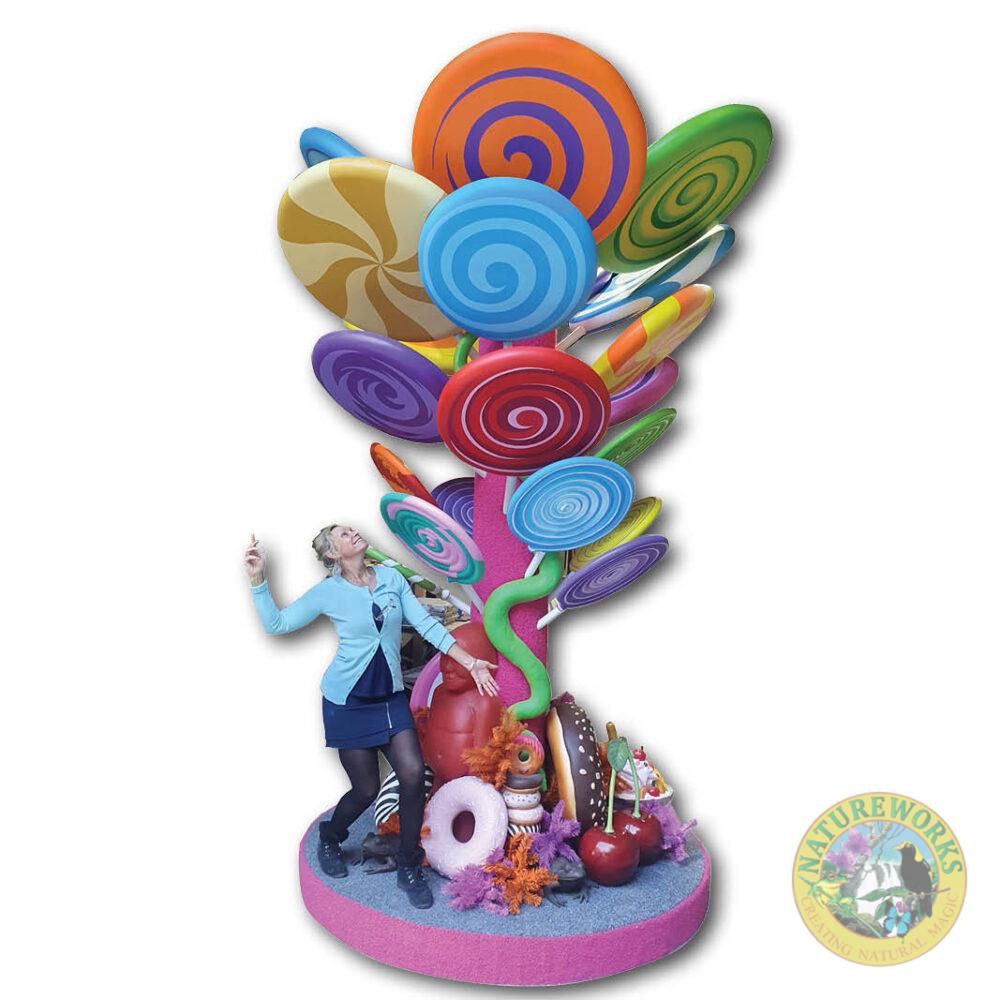 Natureworks Australia Lollipop Tree with vibrant coloured large lollipops collection - custom designed and made by Natureworks artists- NW-Lollipop tree.