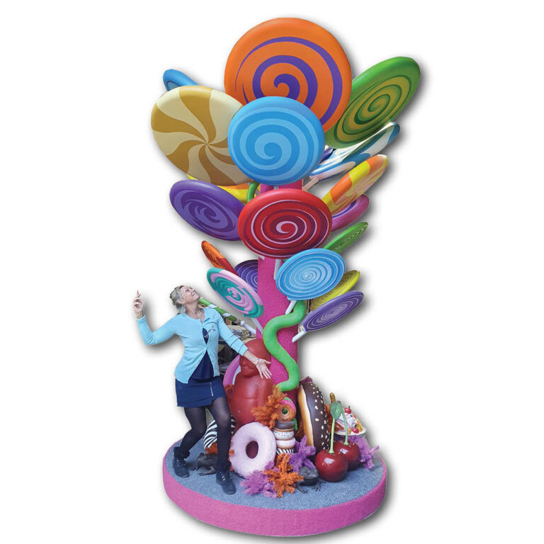 Lollipop Tree with vibrant coloured large lollipops collection - custom designed and made by Natureworks artists- NW-Lollipop tree.