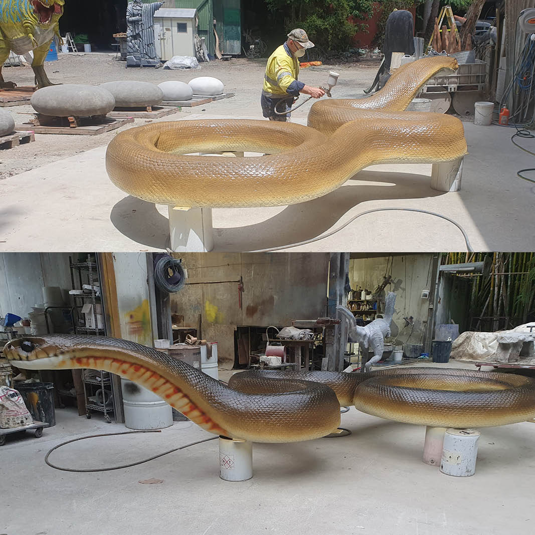 Natureworks Australia Natureworks Brown Snake - 190257Brown - showing in production and completed version together