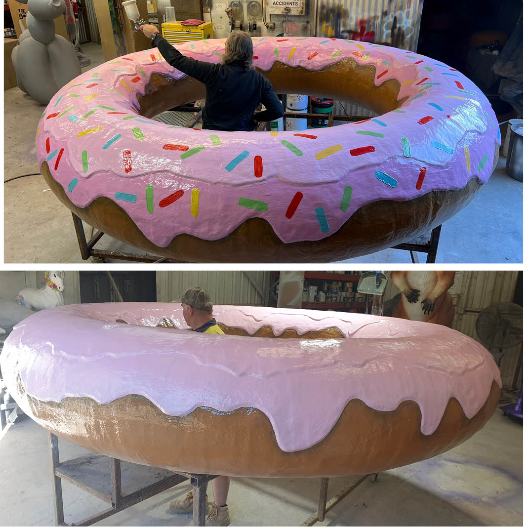 Natureworks Australia Giant Strawberry Donut - 3m diameter in production at Natureworks studio